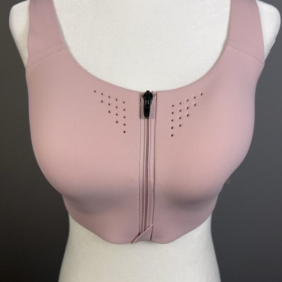 Victoria’s Secret Pink Featherweight Max Sports Bra Zip Front Strappy Back 34DD - Picture 6 of 9